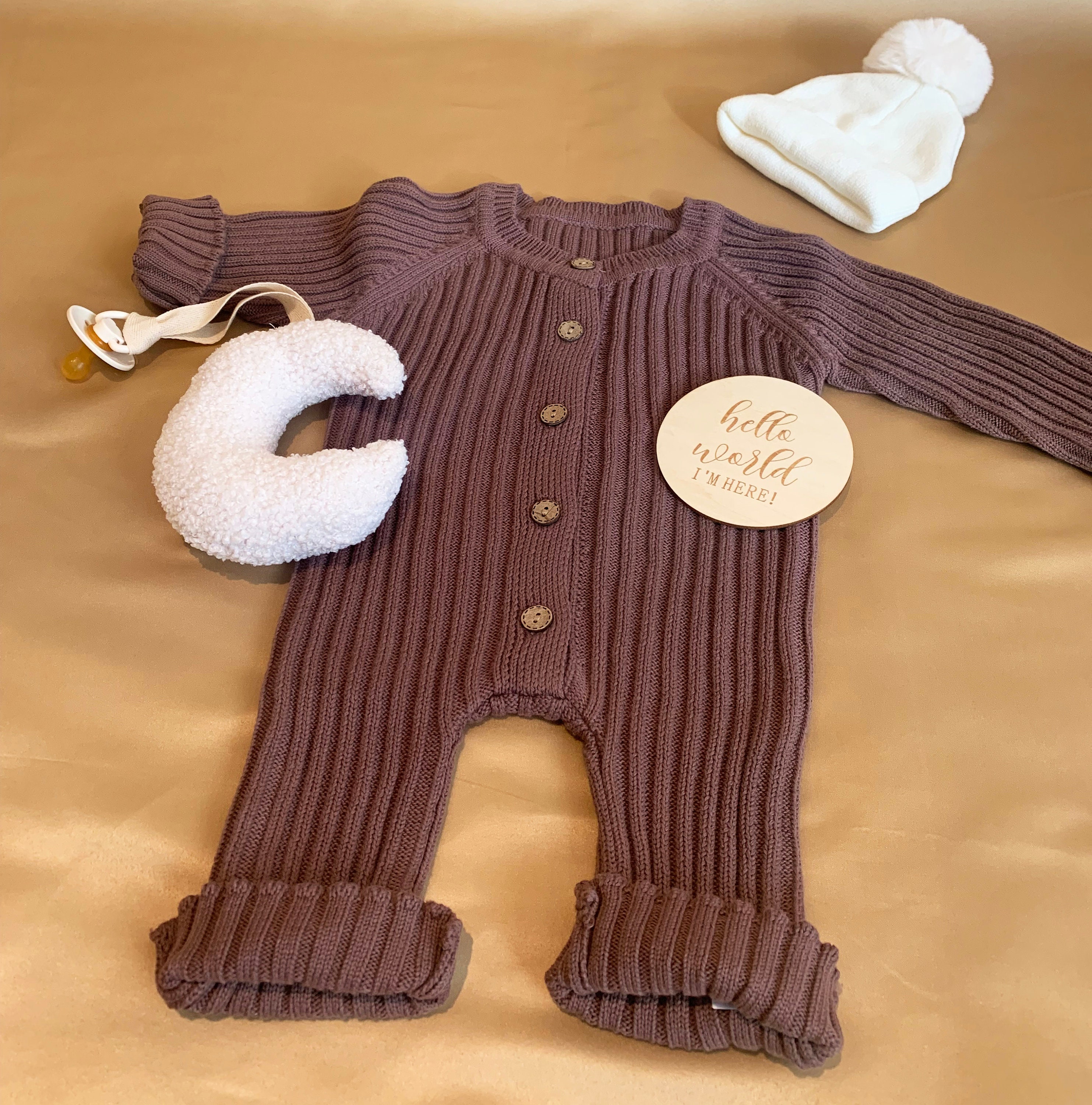 Classic Knit Ribbed Romper for Baby Girl/boy , Gender Neutral Knit Baby