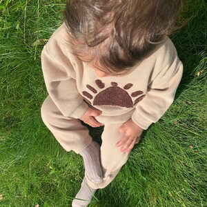 Unisex Baby and Toddler Comfy Lounge Set, Sunshine Embroidery Neutral Kids Tracksuit, Spring and Autumn Clothes Boy/ Girl Matching Sets image 5