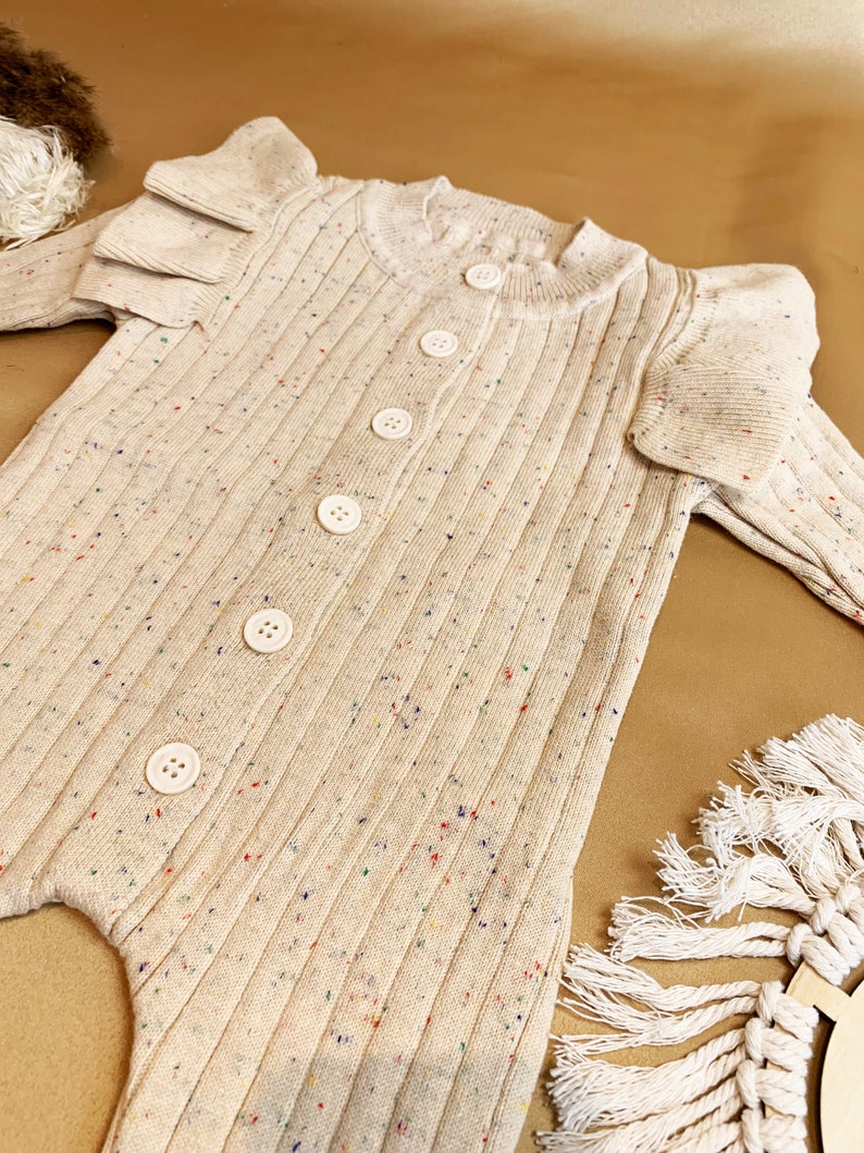 Baby Girl Knit Romper Onesie Knit Baby Clothes Neutral Etsy UK