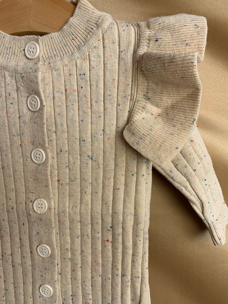 Baby Girl Knit Ribbed Romper , Knit Baby Clothes, Neutral Newborn Knits