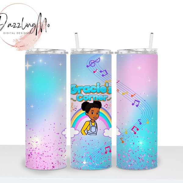 Gracie's Music Tumbler Wrap | Digital File Only | PNG | Commerical or Personal Use