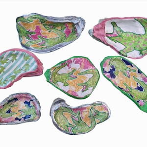 Oyster Shell Accent Dish - Coastal Preppy Alligator Accent Dish
