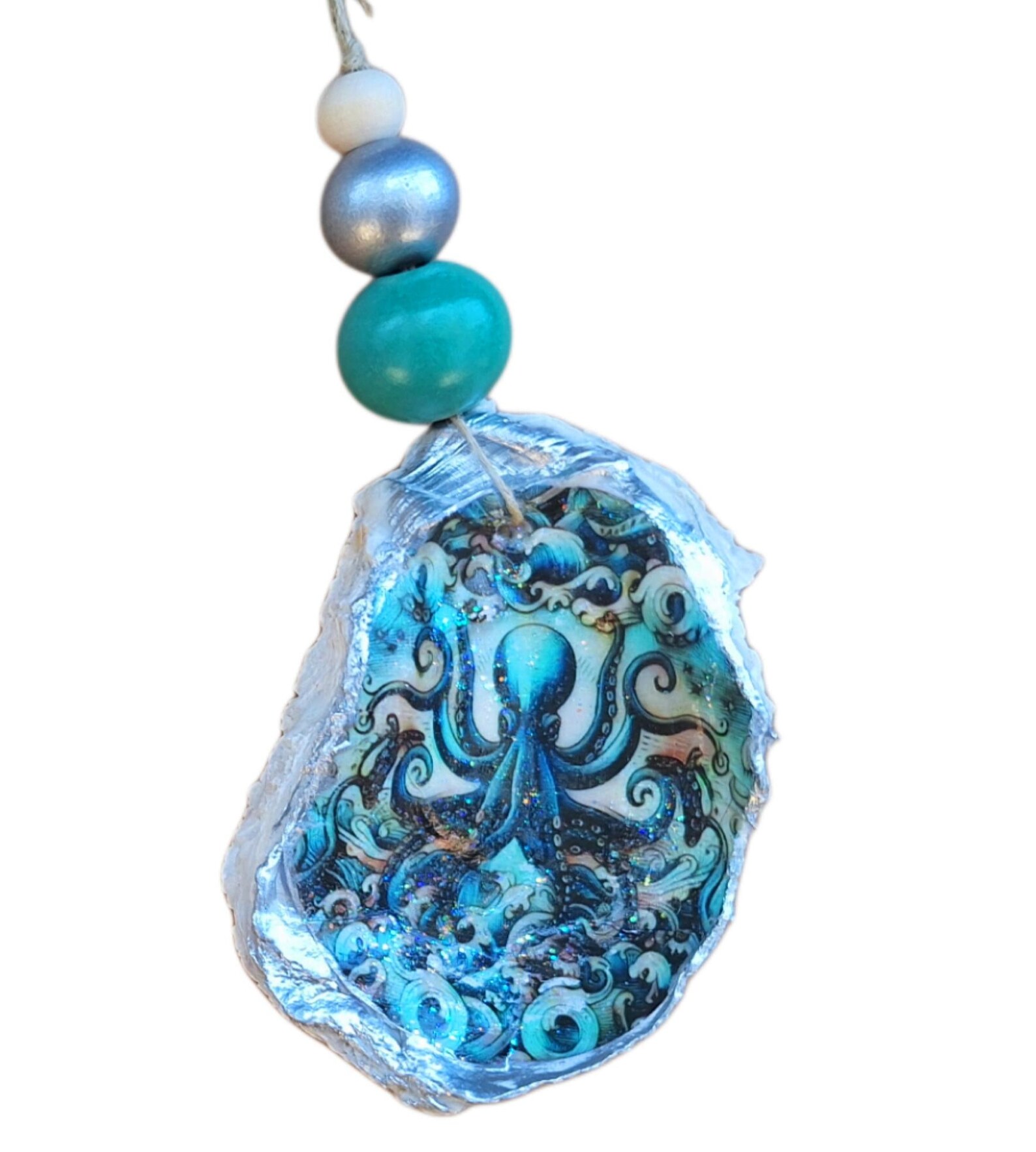 Octopus Shell Ornaments: Coastal Christmas Ornaments - Etsy