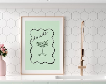 Saude Martini Cocktail Art Print: Brazil Portugal Bar Decor (Digital Download)