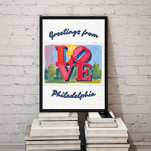 Philadelphie Philly City voeux affranchissement 76ers Phillies Eagles BrotherlyLove LovePark art mural décoration populaire paysage urbain urbain vintage