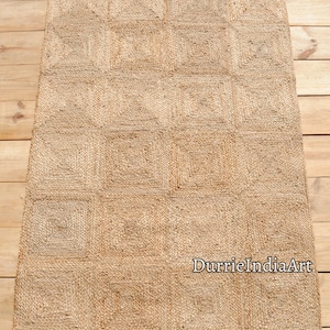 Natural Jute Rug Jute Braided Rug Bohemian Jute Rug Rectangular Jute Rug, Boho Decor Rug, Jute Area Rug, Square Jute rug Custom Size Rug image 8