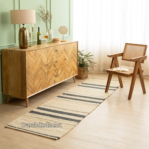 2x5,2x6,2x10,2x20 Ft Striped Handmade Tufted Hemp Area Rug Hemp Jute Runner Rug hand loomed Rug