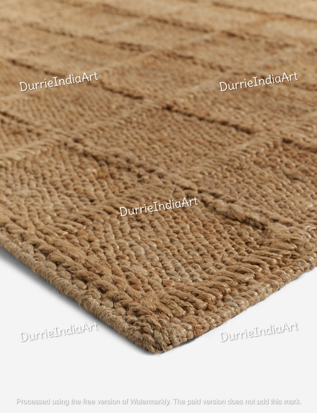 Handwoven Hemp Rug Dhurrie, Natural Jute Hemp Hand Braided Rug, Hemp