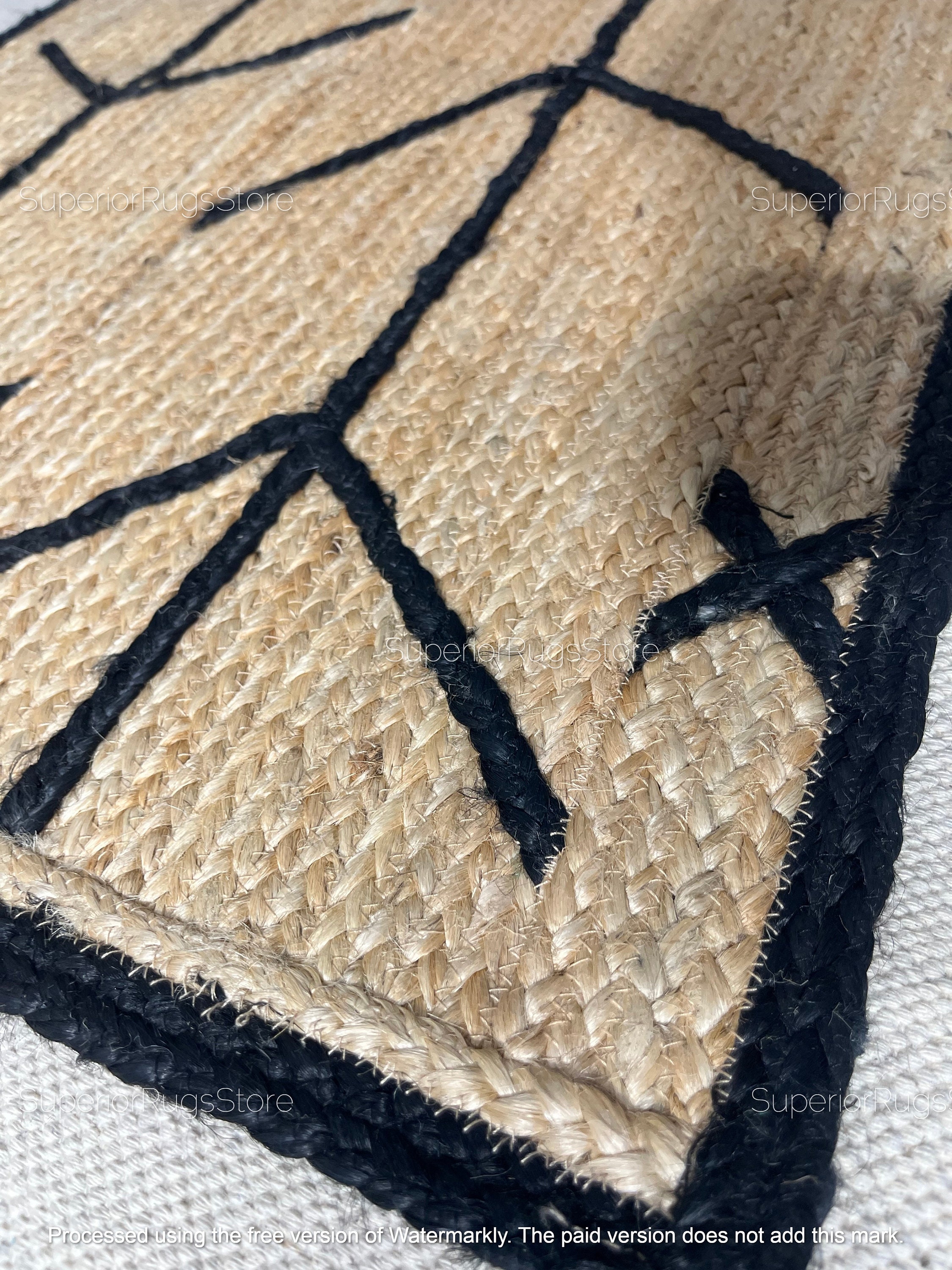 Indian Handmade Solid Natural Jute Braided Rug Custom Size Living Room Rug Warm Vintage Rug Rectangle Jute Carpet Turkish Boho Rug