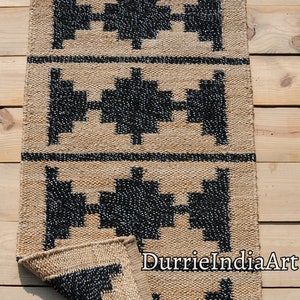 Handmade Rug-Natural Jute Runner Rug Hallway Rug Stair Rug Custom Size Rug Kitchen Rug Handwoven Rug Vintage Rug Bohemian Rug Area Hemp Rug