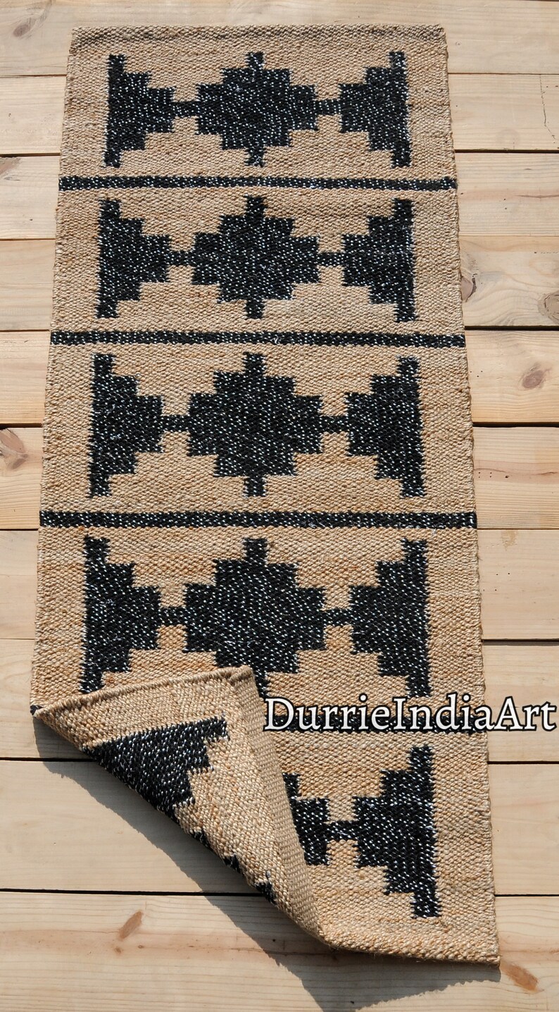 Handmade Rug-Natural Jute Runner Rug Hallway Rug Stair Rug Custom Size Rug Kitchen Rug Handwoven Rug Vintage Rug Bohemian Rug Area Hemp Rug