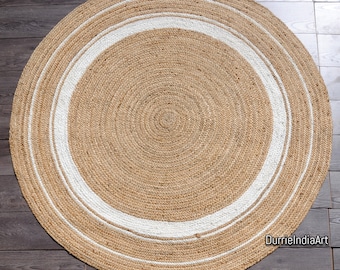 Boho Decor Rug, Natural Jute Round Rug, Braided Jute Rug, Bohemian Rug, Custom Size Rug, Round Jute Rug, Eco Friendly Rug, Large Rug
