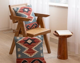 2 Set jute Vintage Kilim Pillow Home Décor Handwoven Turkish Pillow Moroccan Pillow Decorative Throw Pillow Kilim Cushion Cover Jute Pillow