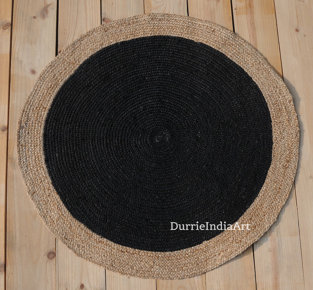 Round Rug Handmade Indian Handmade Natural Round Jute Rug Bedside Round Rug Circle Rug New ...