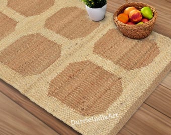 Handwoven Jute Area Rug: Natural Fiber, Eco Friendly Boho Style