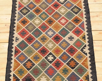 Tapete de lã de juta kilim, tapete de juta de lã tecido à mão, tapete de juta kilim, tapete de trama plana, tapete boho, tapete dhurrie indiano, tapete navajo kilim, tapete personalizado