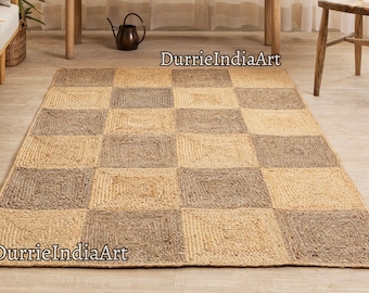 Natural Jute Area Rug, Bohemian Rug, Jute Runner Rug, Jute Rug Square, Jute Rug Rectangular, Jute Rug Large, Boho Rug, Custom Size Rug