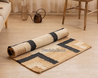 Handmade Jute Area Rug, Natural Fiber Woven Rug, 8x10 ft