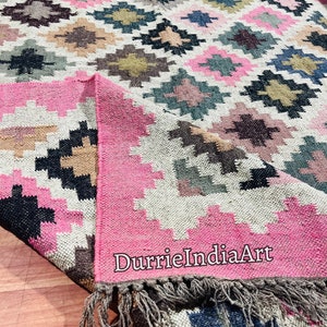 Handmade Wool Rug, Navajo Kilim Rug, Aztec Rug, Accent Rug, Outdoor Rug, Bedroom Rug, Indian Kilim Rug, Turkish Kilim Rug