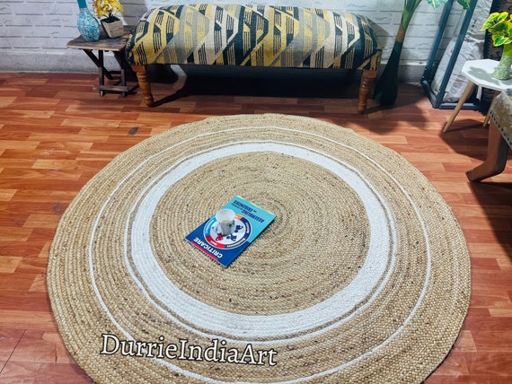 Natural Jute Round Rug, Braided Jute Rug, Bohemian Rug, Custom Size Rug, Boho Decor Rug, Round Jute Rug, Eco Friendly Rug, Large Jute Rug