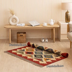 Wool Jute Rug, Handmade Kilim Rug, Kilim Dhurrie Rug, Motifs, Oriental, Traditional Indian, Geometric, Turkish Rug, Custom Rug, Vintage Rug