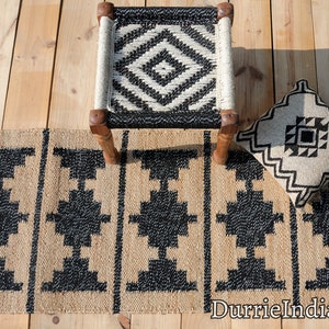 Handmade Rug-Natural Jute Runner Rug Hallway Rug Stair Rug Custom Size Rug Kitchen Rug Handwoven Rug Vintage Rug Bohemian Rug Area Hemp Rug