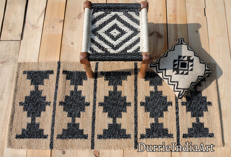 Handmade Rug-Natural Jute Runner Rug Hallway Rug Stair Rug Custom Size Rug Kitchen Rug Handwoven Rug Vintage Rug Bohemian Rug Area Hemp Rug