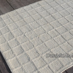 Handvävd hampamatta Dhurrie, naturlig jute, handflätad hampamatta, hampajutematta, sängmatta i jute, löpare i jute, traditionell, naturlig bild 6