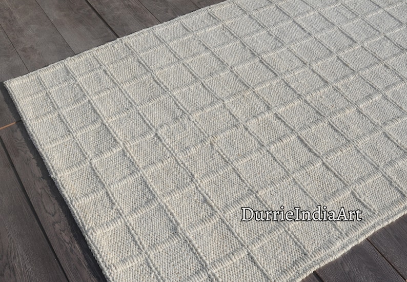 Handvävd hampamatta Dhurrie, naturlig jute, handflätad hampamatta, hampajutematta, sängmatta i jute, löpare i jute, traditionell, naturlig bild 6