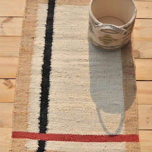 Indian Handmade Solid Natural Jute Runner Hemp Rug Custom Size Living Room Rug Warm Vintage Rug Rectangle Jute Carpet Boho Rug