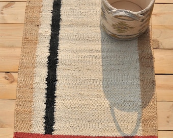 Indiase handgemaakte massief natuurlijke jute loper hennep tapijt aangepast formaat woonkamer tapijt warm vintage tapijt rechthoek jute tapijt boho tapijt