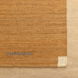 Handmade Chunky Natural Jute Area Rug, Beige Hemp Jute Rug for Living Room Bedroom, Handwoven Farmhouse Jute Accent Rug, Blend Area Rug 9x12