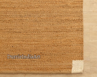 Handwoven Natural Jute Rug, Handmade Hemp Rug Custom Size Rug Vintage Area Rug Organic Fiber Rug Kitchen Rug Bohemian Rug Outdoor Boho Rug