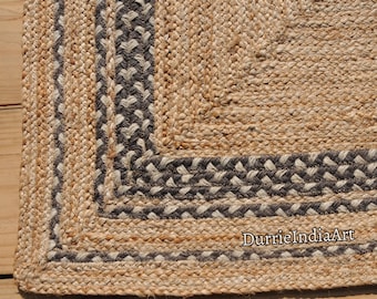 8x10 9x12 Naturalny dywan z juty, pleciony dywan z juty, dywan z juty, kwadratowy dywan z juty, dywan z juty w stylu boho, prostokątny dywan z juty, dywan dekoracyjny w stylu boho, dywan na zamówienie