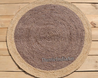 Handmade Jute Round Rug: Rustic Boho Decor, New Home Gift