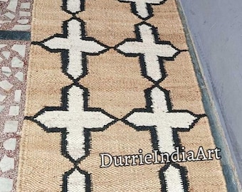 Handmade Rug - Natural Jute Runner Rug Hallway Rug Stair Rug Custom Size Rug Kitchen Rug Handwoven Rug Vintage Rug Bohemian Rug