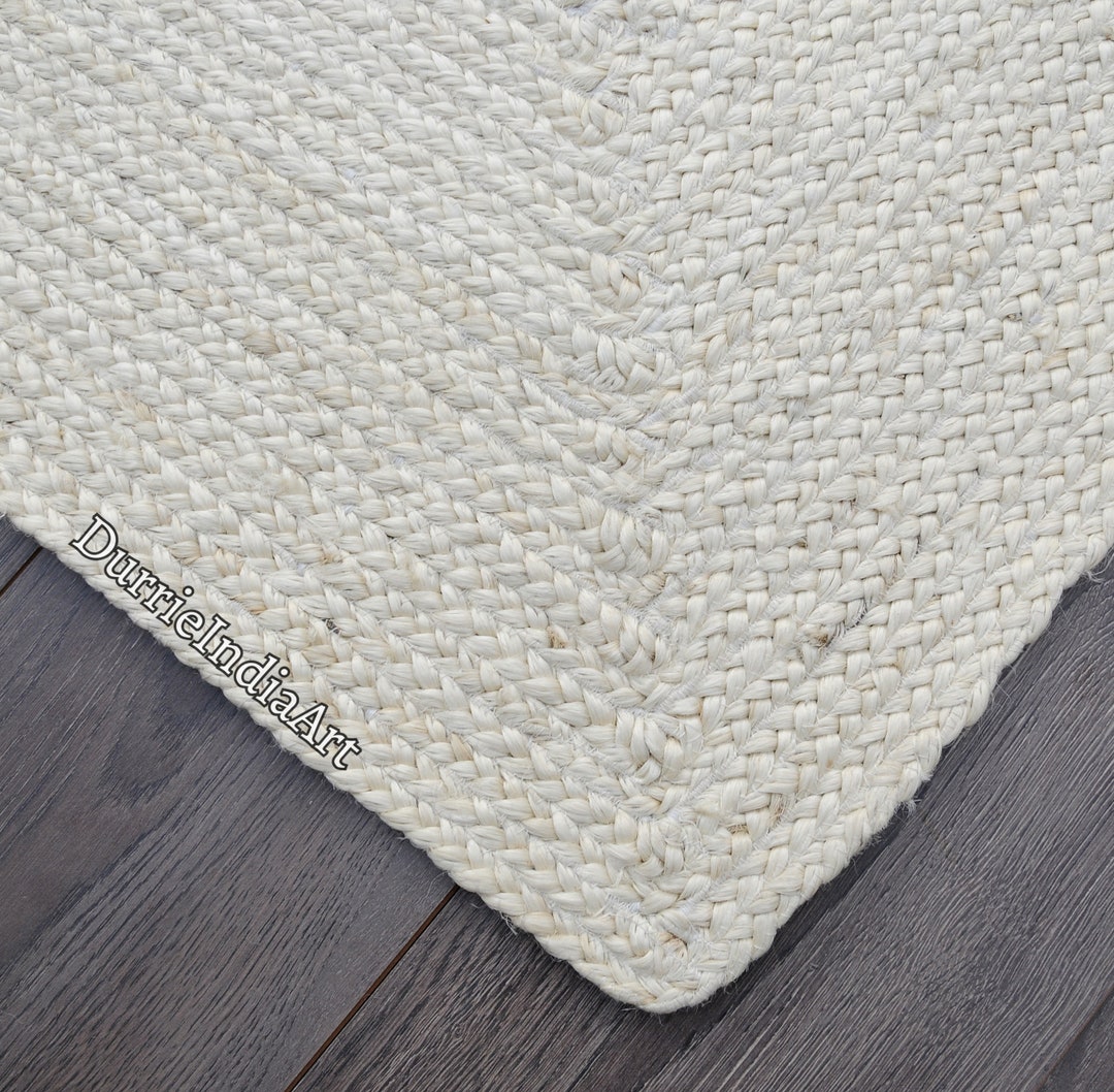 Natural White Boho Jute Rug, off White Jute Area Rug, Ivory Beige Rug ...