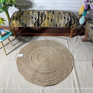 Round Hooked Rug 