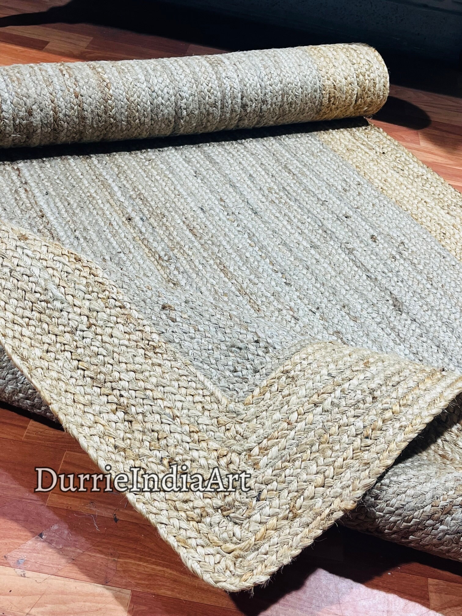Bordered Jute Rug Handmade Natural Jute Rug, Solid Border Jute Rug, Custom Size Rug ...