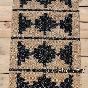Handmade Rug-Natural Jute Runner Rug Hallway Rug Stair Rug Custom Size Rug Kitchen Rug Handwoven Rug Vintage Rug Bohemian Rug Area Hemp Rug
