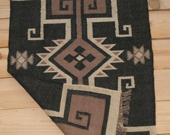 Wool Jute Kilim Rug, Handwoven, Kilim Jute Rug, Flatweave Rug, Bohemian Rug, Indian Dhurrie Rug, Navajo Kilim Rug, Custom Rug