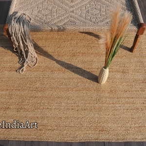Handgefertigter Teppich, geflochtener Juteteppich, Naturteppich, Boho-Teppich, Juteteppich, Juteteppich, Teppich, umweltfreundlicher Teppich Bild 6