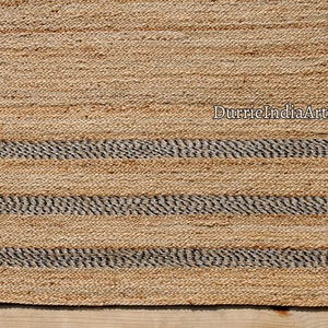 Natural Jute Rug Jute Braided Rug Bohemian Jute Rug Rectangular Jute Rug, Boho Decor Rug, Jute Area Rug, Square Jute rug Custom Size Rug