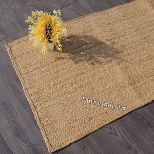 Natural Jute Runner Rug Bohemian Jute Rug Jute Runner Rug Natural Fiber Runner Rug Jute Braided Rug Boho Decor Rug Custom Size Runner Rug