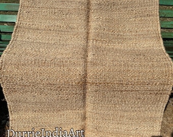 Indiaas handgemaakt henneptapijt met beige kleur, mooi henneptapijt voor thuis en wonen, slaapkamer, keuken, hennep, geschenken, op maat, vintage