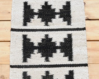 Handgeknüpfter Jute-Läufer für Flur, Läufer nach Maß, Treppenläufer aus Jute, Jute-Teppich, schwarzer Hanf-Läufer, Vintage-Jute-Teppich, 2,6 x 25, 2,6 x 40