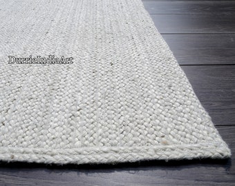 5x8 6x9 8x10 9x12 Handmade Jute Braided Rectangle Rug Large Area Rug Bohemian Rug Eco Friendly Rug Custom Size Rug Home Décor Rugs