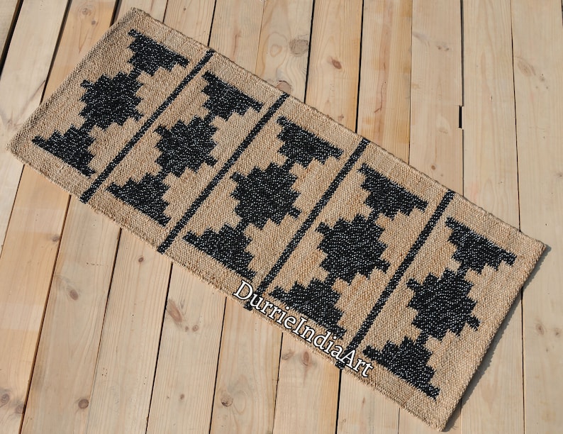 Handmade Rug-Natural Jute Runner Rug Hallway Rug Stair Rug Custom Size Rug Kitchen Rug Handwoven Rug Vintage Rug Bohemian Rug Area Hemp Rug