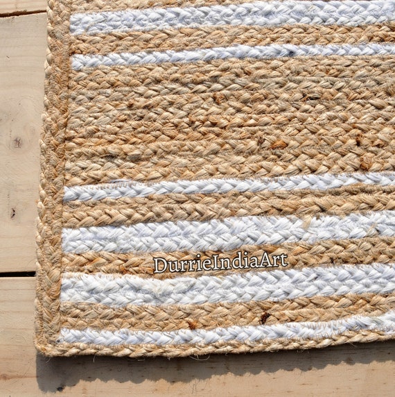 Natural Jute Rug Jute Braided Rug 8x10 Bohemian Jute Rug Rectangular Jute Rug Boho Decor Rug Jute Area Rug Square Jute Rug Custom Size Rug