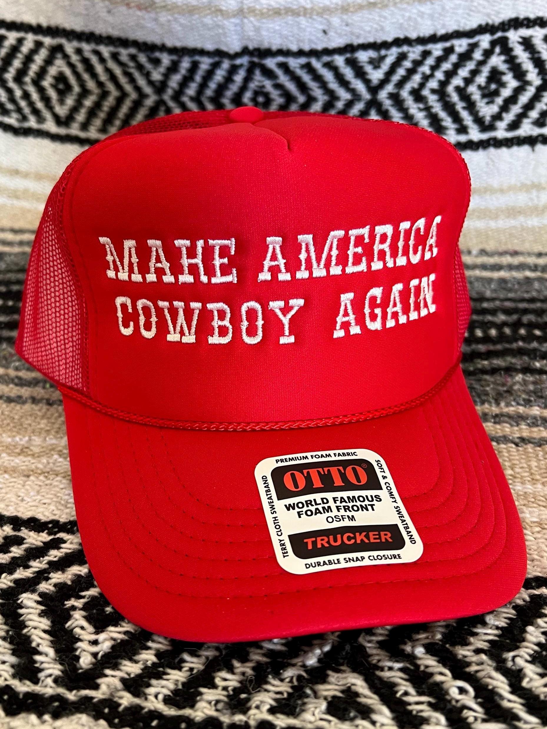 Retro Rodeo Make America Cowboy Again Embroidered Flat Bill Mesh Western Hat Ca Make America Cowboy Again Hat - Etsy main image 2